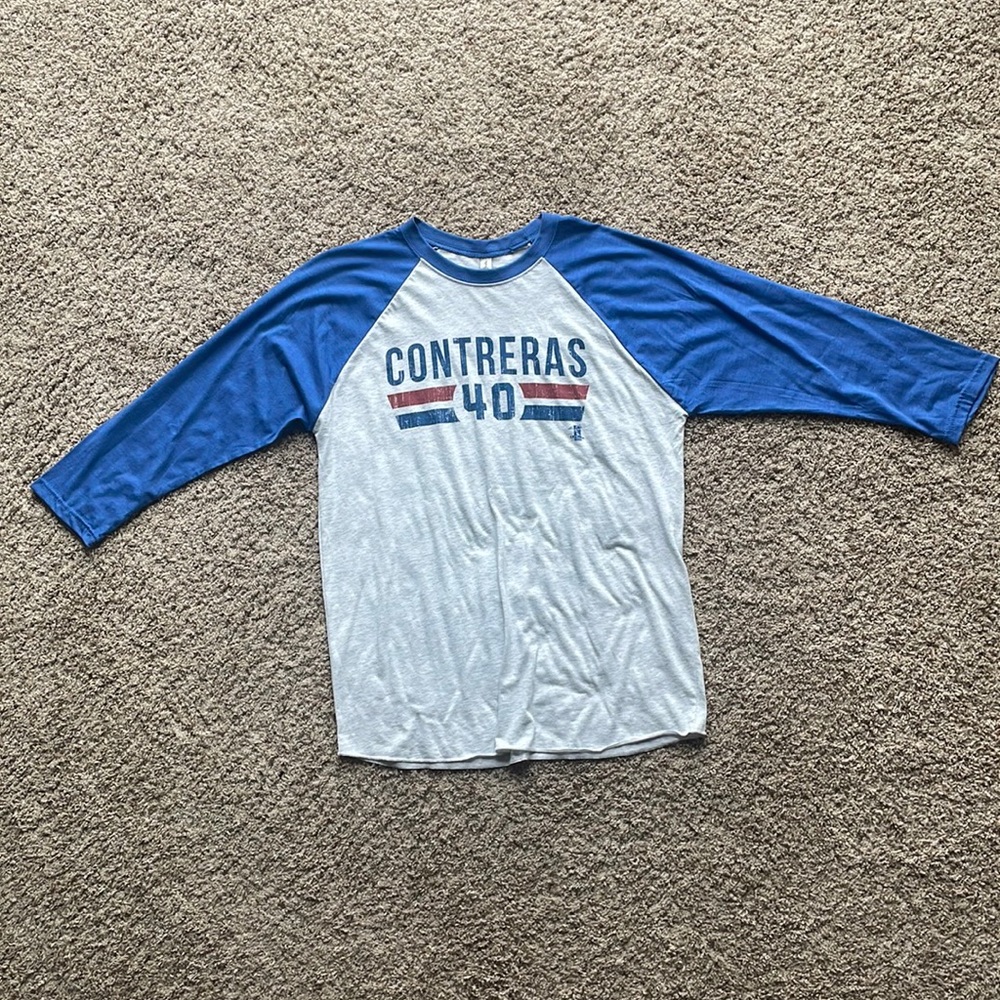 3/4 sleeve Cubs Contreras t-shirt, Large, Next Level Apperel